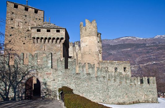 Fenis Castle is one of the most famous castles in Aosta Valley - Italy for its spectacular architecture and its many towers