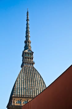 View of Mole Antonelliana, landmark of Turin - Torino - Italy