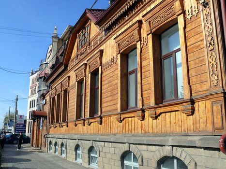 wooden estate in Chelyabinsk