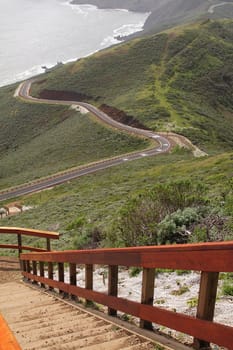 Observation point and a road by the ocean