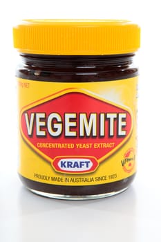 A jar of vegemite.   Vegemite is used as a spread on bread, toast and dry wafer biscuits and improves the flavour of soups, stews and gravies