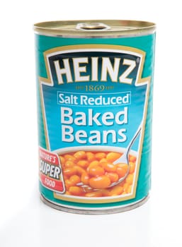 A tin of baked beans by Heinz.