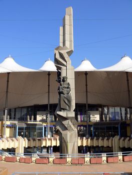 Monument in railway station. Sofia, Bulgaria