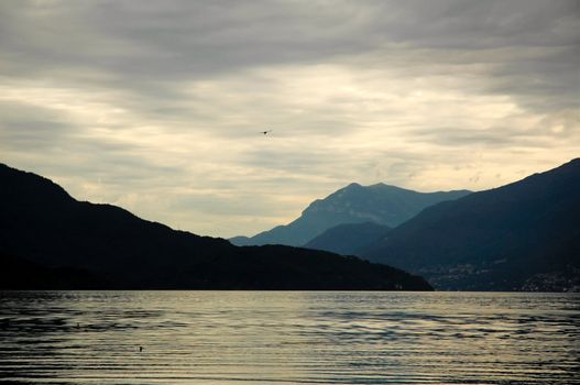View of lake Como from northern shore