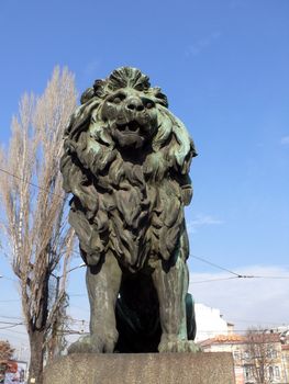 Monument in Lion bridge. Sofia, Bulgaria