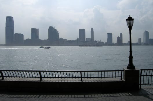 New Jersey city silhouette, photo taken from New York 