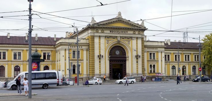 Old railway station building in Belgrade, Serbia