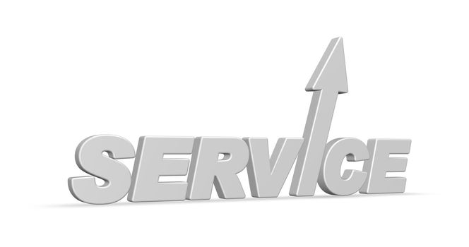 the word service with arrow - 3d illustration