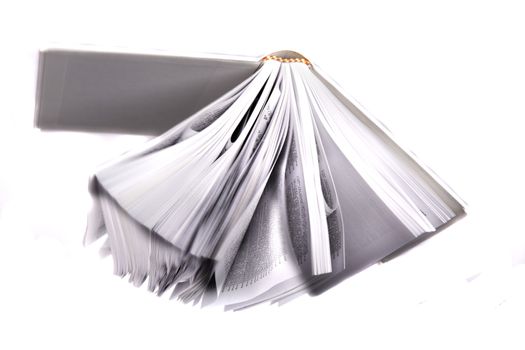 book flapping on the wind