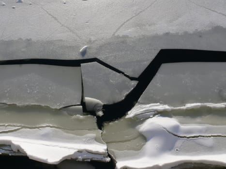 Ice crack texture in the Moscow river