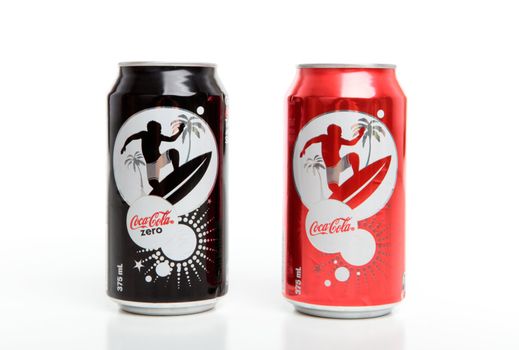Coca-Cola Summer cans limited edition Australia.  2010/11 White Background.
EDITORIAL USE ONLY.
