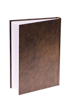 closed brown book isolated on white background