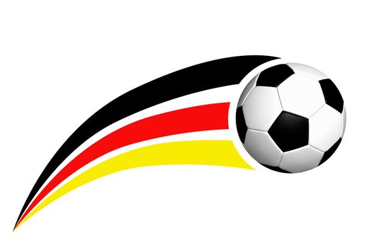 Football 3d with germany stripes black red and gold