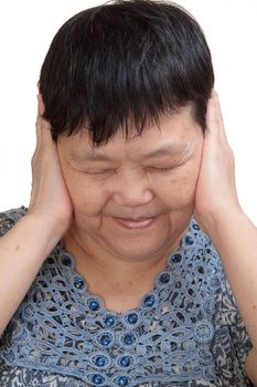 Woman covering her ears - Hear no evil