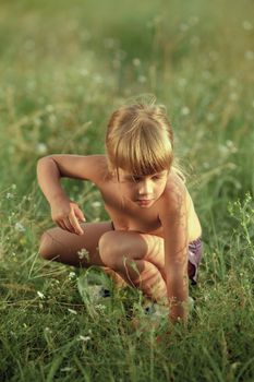 people series: little girl on green meadow