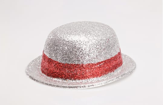 Holiday series: christmas silver decorated hat over white