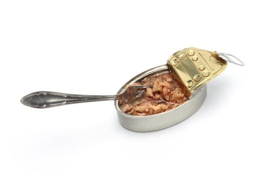 can of tuna fish and fork