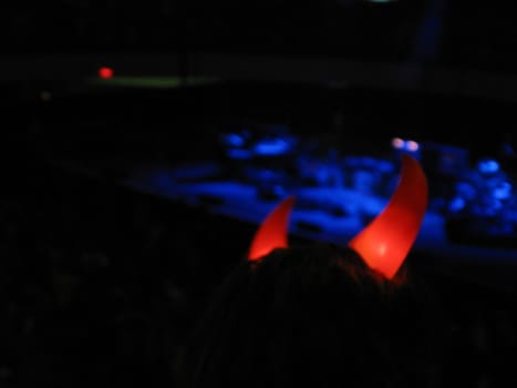 Great angle of light up horns at a Phish concert