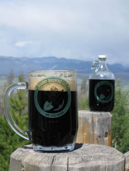 Quarry Brewing Cascadian Dark ale being consumed.