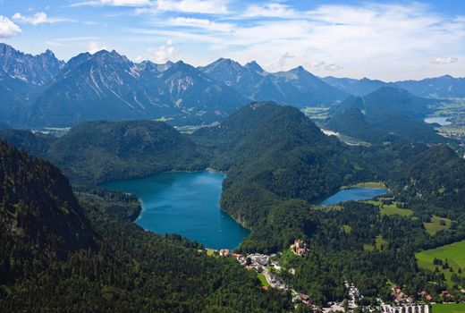 View on Bavarian Alpes (Germany) in the summer