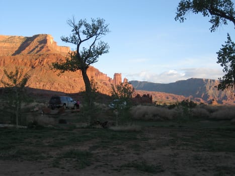 View from a campsite in Moab
