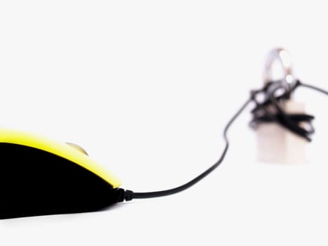 mouse twisted to padlock illustrate your internet security.