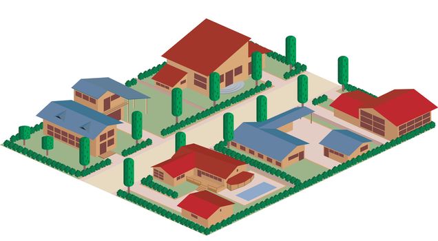Cartoon map of a residential district area