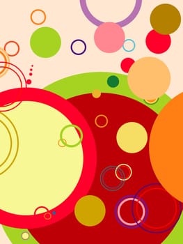 Decorative background with circles in colors