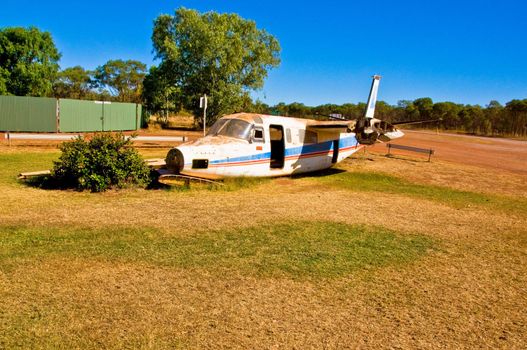 wrecked airplane in the australian outback