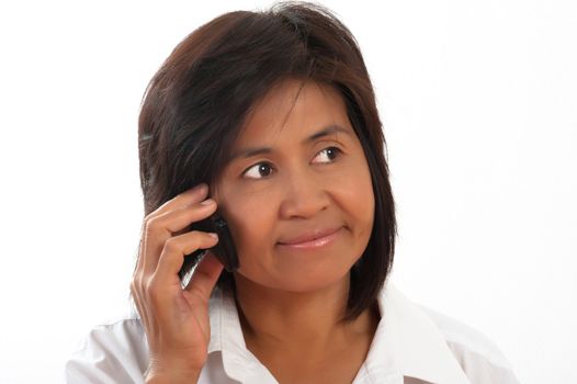 A young disappointed woman on the phone