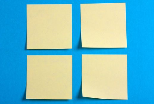 Yellow notes on a blue background