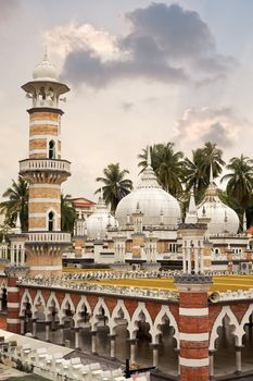 Famous mosque, Masjid Jamek, in Kuala Lumpur, Malaysia, Asia.