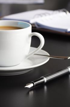 coffee break or breakfast at work for relaxation from business