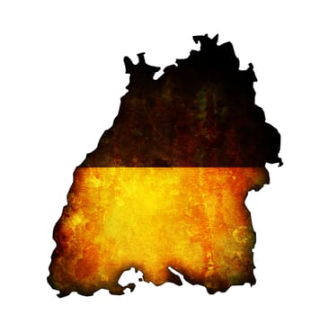 isolated map of baden region with flag