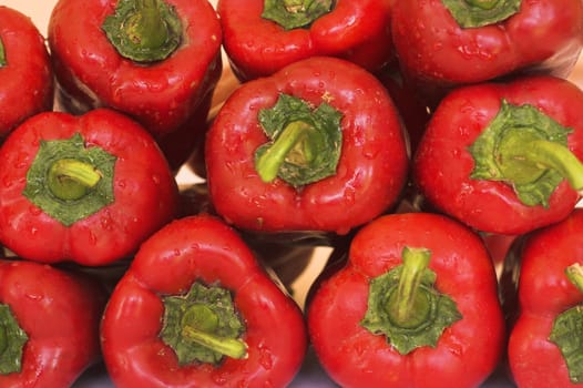 close up of red peppers