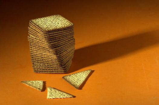  Stack of square crackers