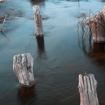 ruin of anwooden river dock