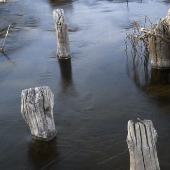 ruin of anwooden river dock