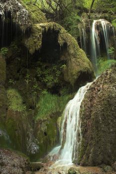 A waterfall landscape in the bulgarian creek
