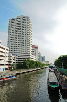 building and boat station, Thailand