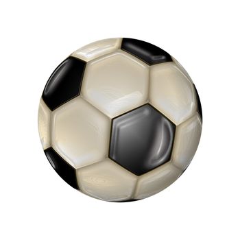 Illustration showing a black and white soccer ball