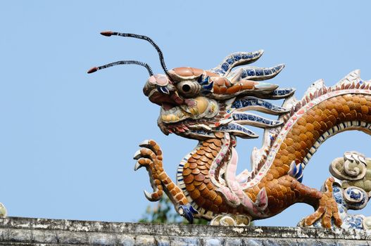 The dragon on the roof top, vietnam
