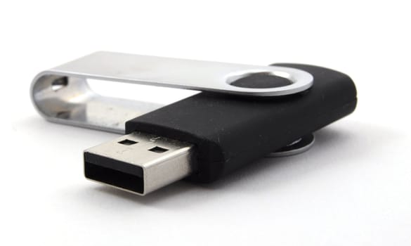 usb stick or flash drive showing data concept on white background