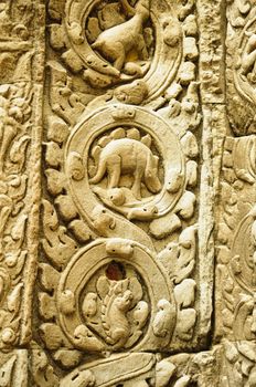 Dinosaur statue at Angkor Wat
