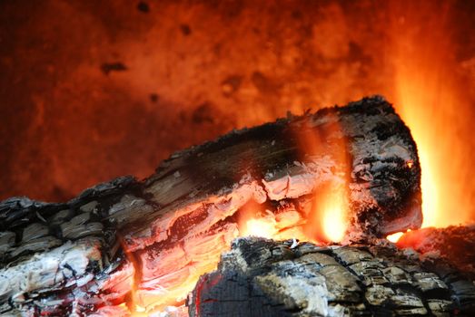 close up of a home fireplace for cold days