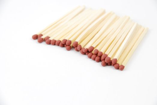 bunch of red matches isolated on white background