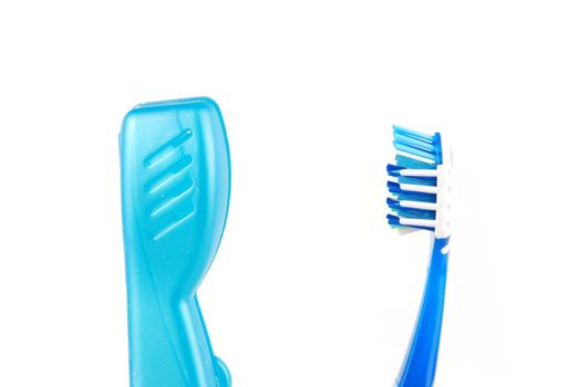 tooth brush and case isolated on a white background