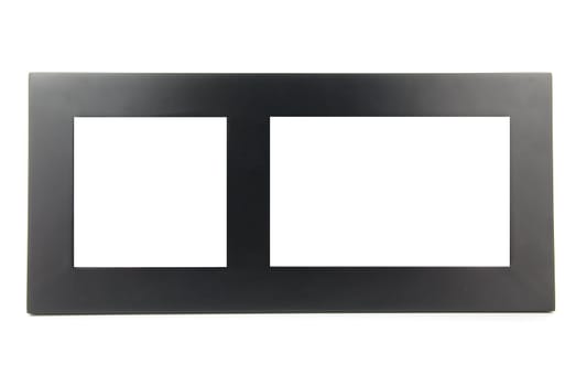 black wooden photo-frame isolated on white background