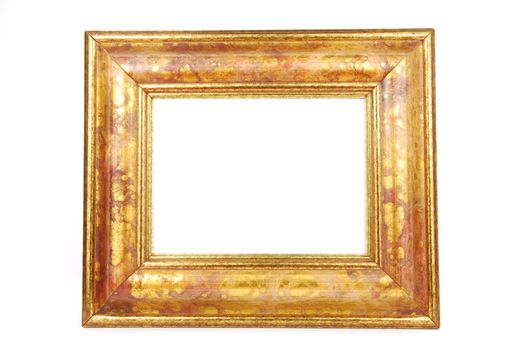 golden photo-frame isolated on white background