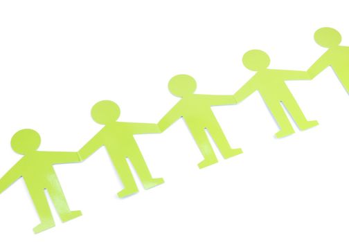 green figures representing people connected, concept for social networking
